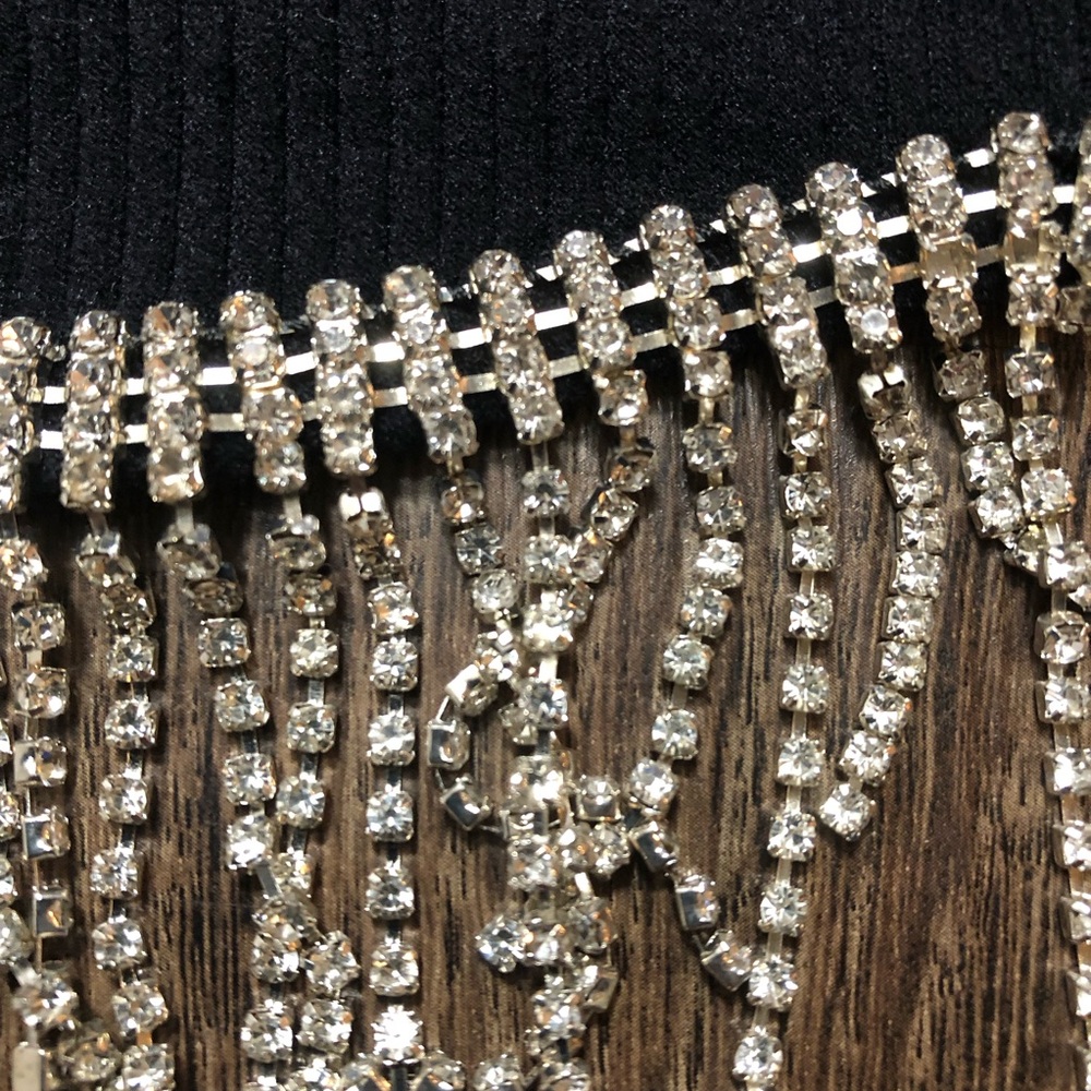 Forever 21 Rhinestone Fringe Ribbed Cropped Tank Top - Picture 9 of 17